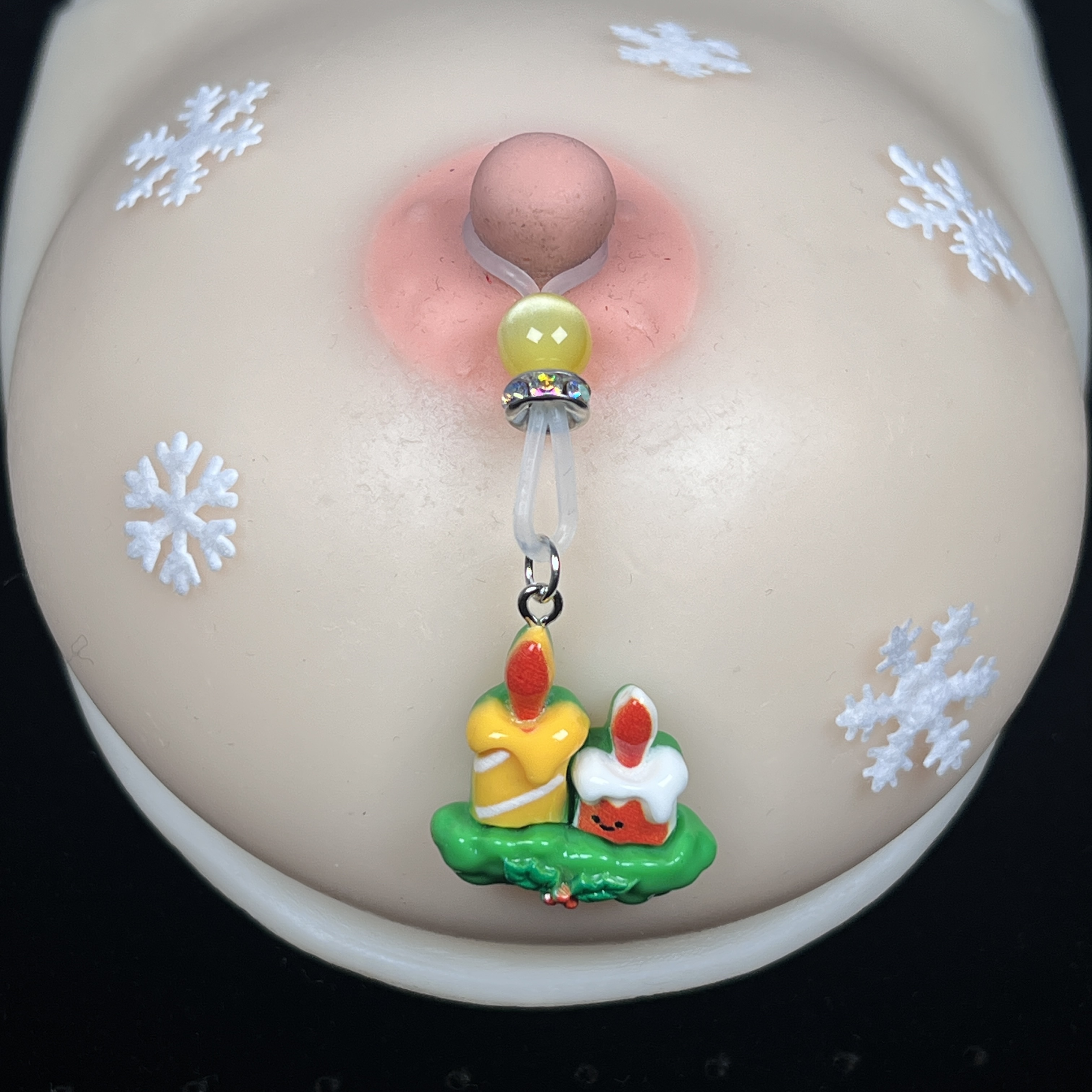 Christmas Candle Resin Nipple Clips