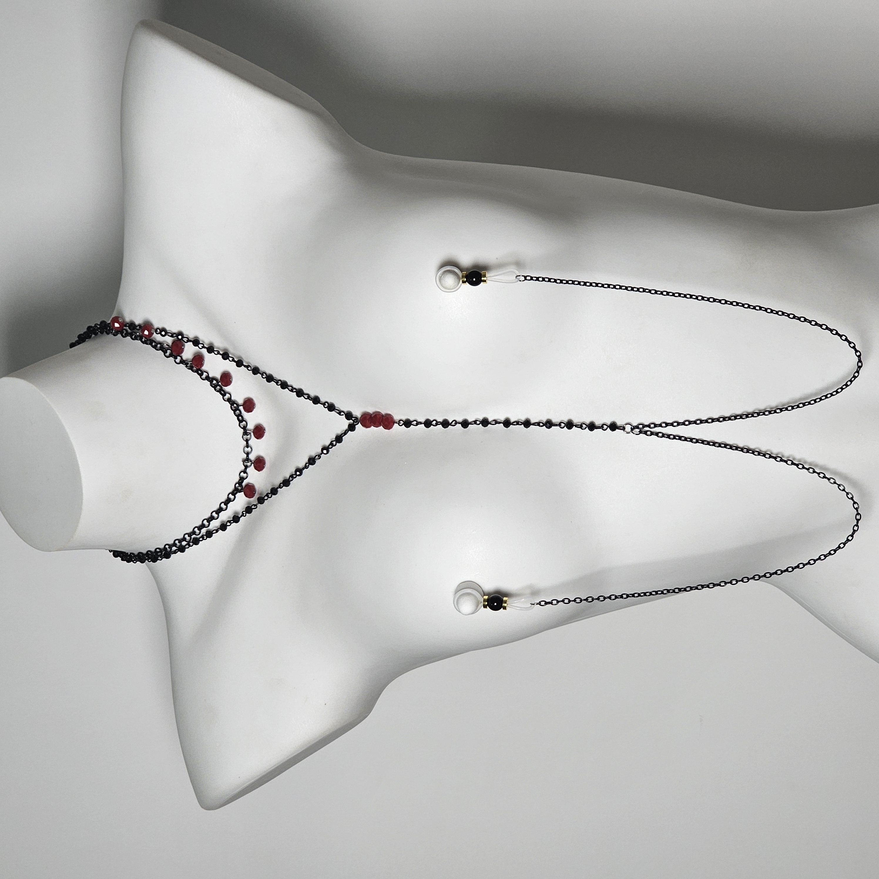 Black Chain Ruby Charm