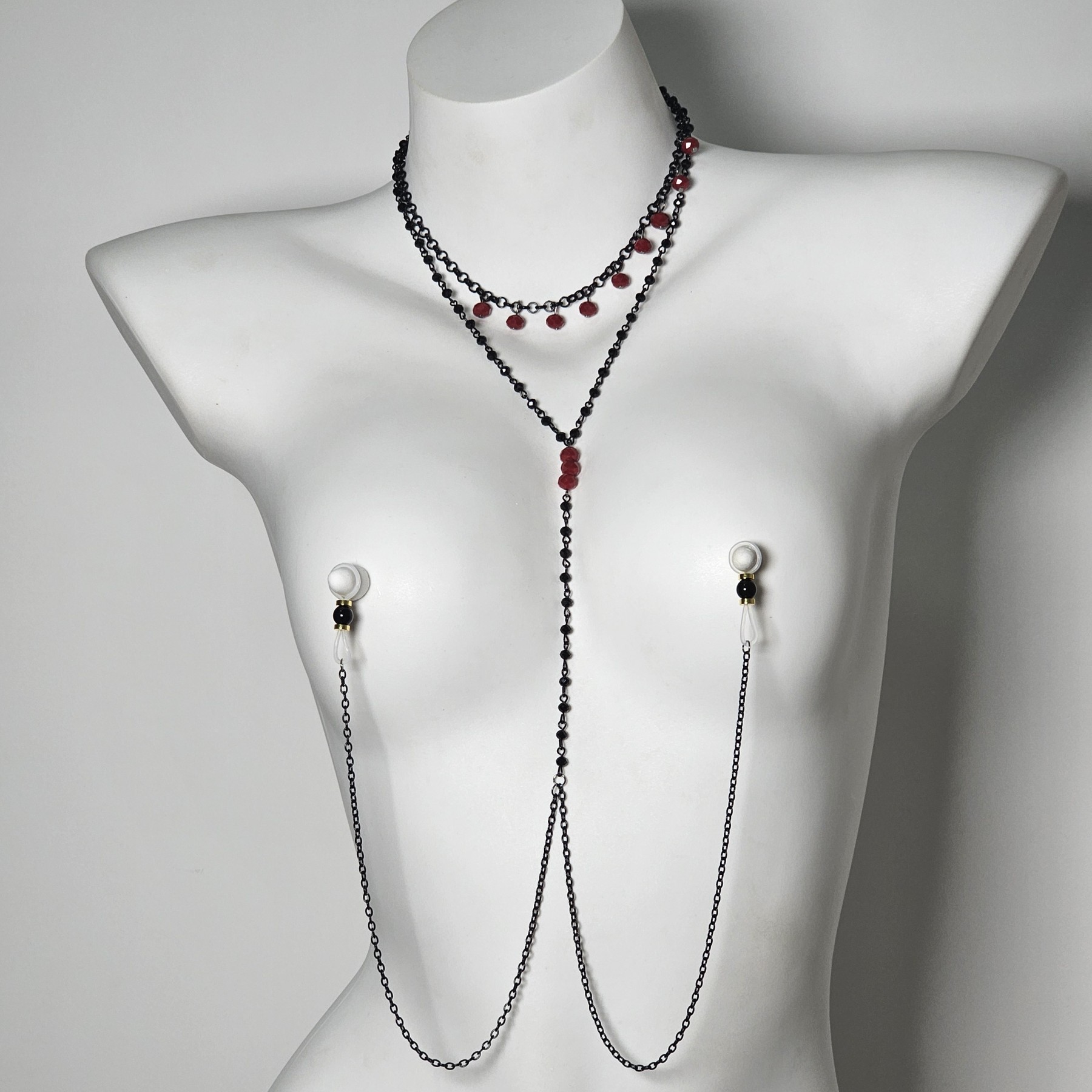 Black Chain Ruby Charm