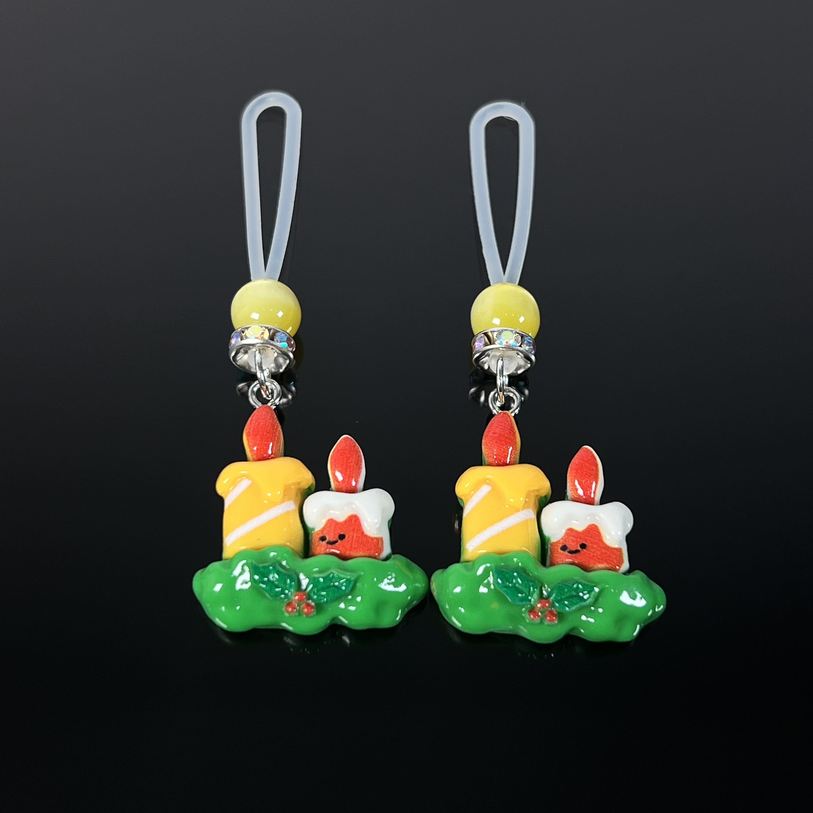 Christmas Candle Resin Nipple Clips