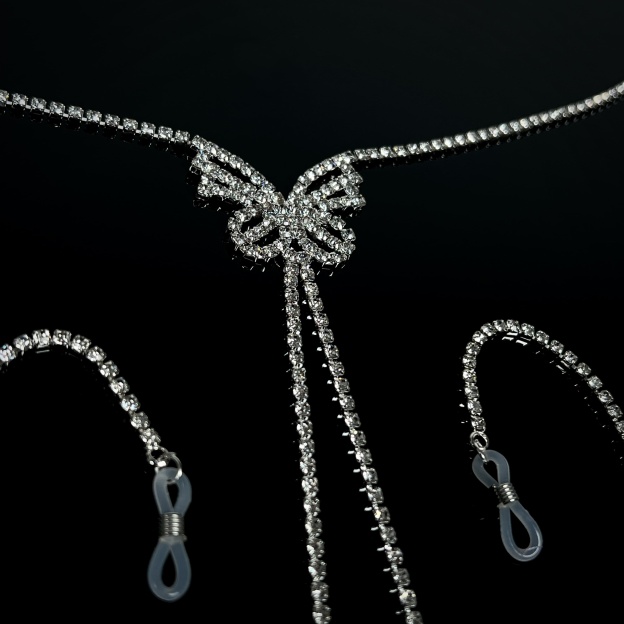 Crystal butterfly nipple chain