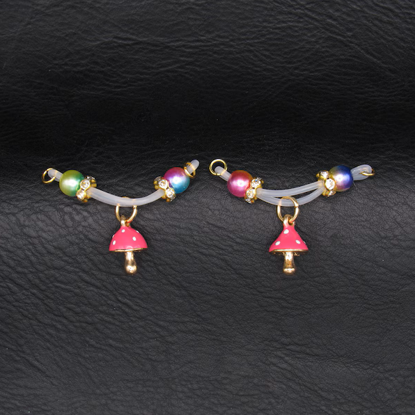 Mushroom Charms Nipple Piercings