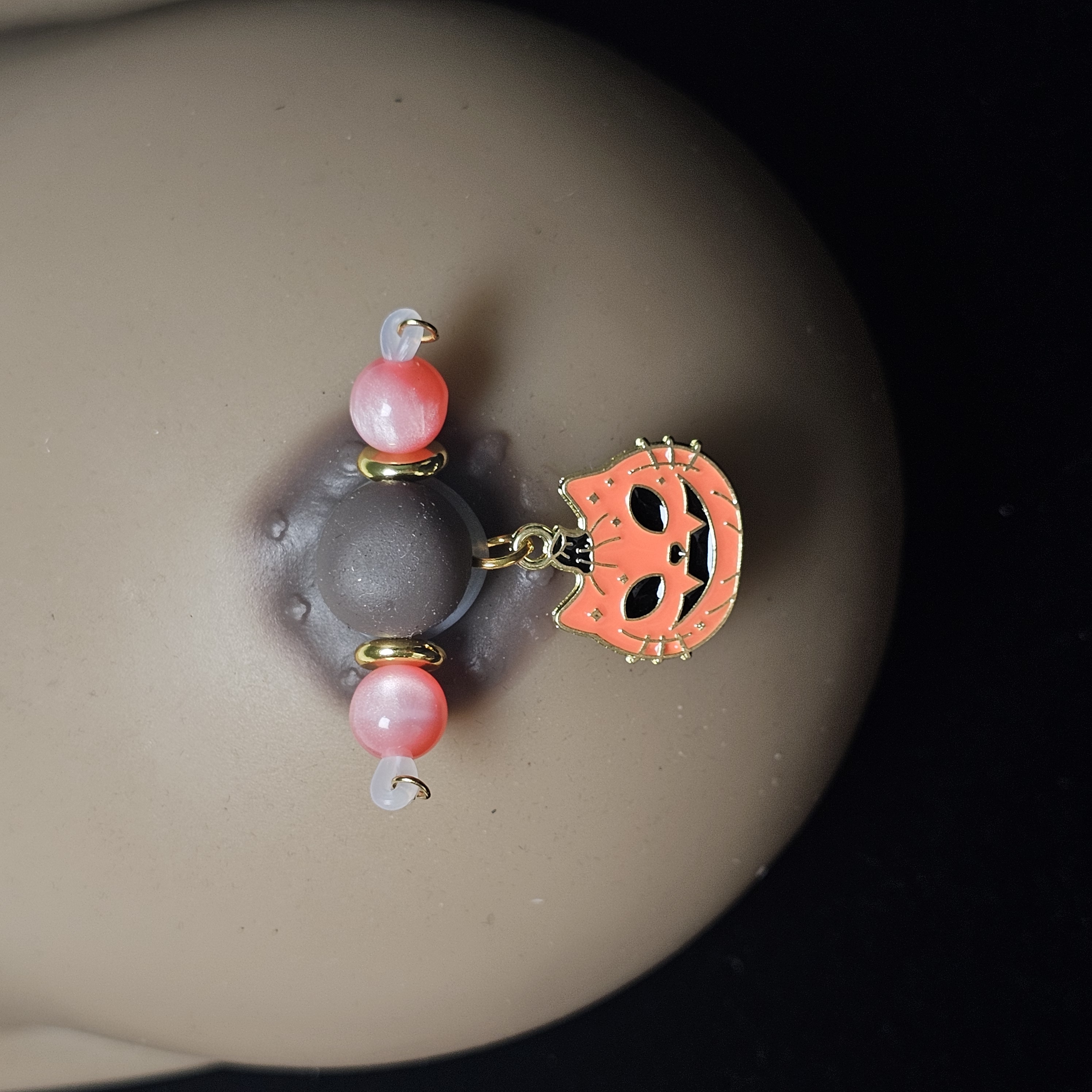 Adjustable Crystal Bead Playful Cat