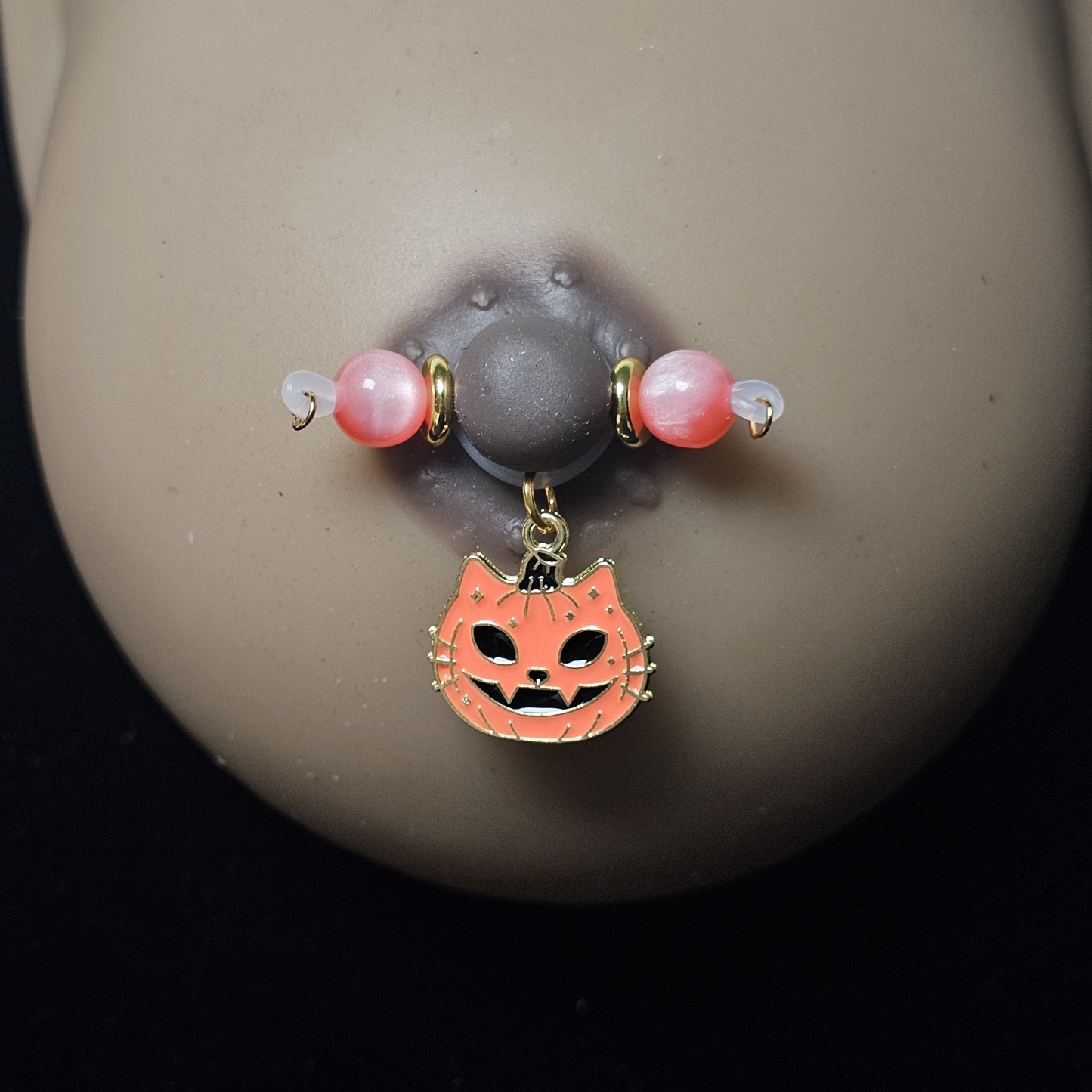 Adjustable Crystal Bead Playful Cat