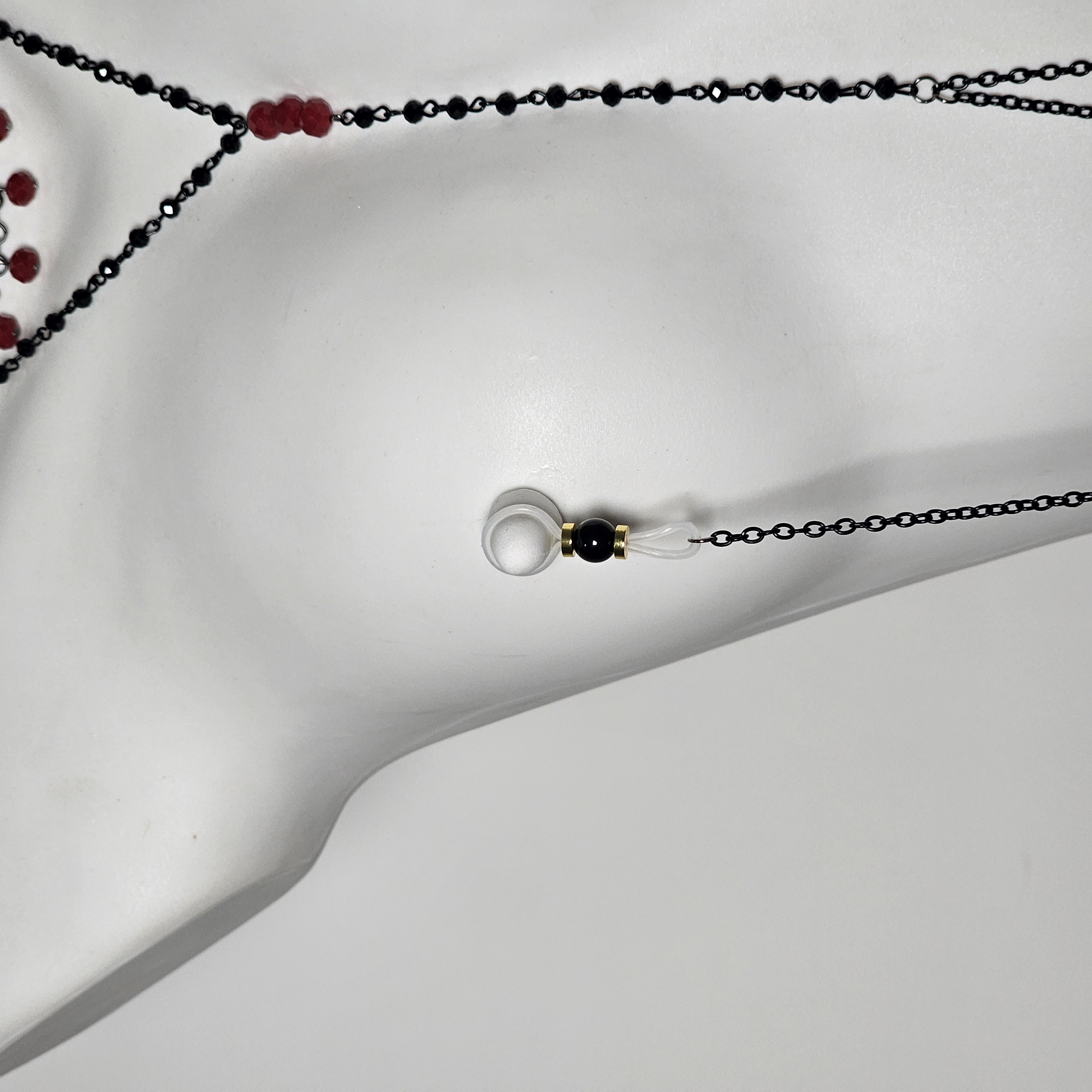 Black Chain Ruby Charm