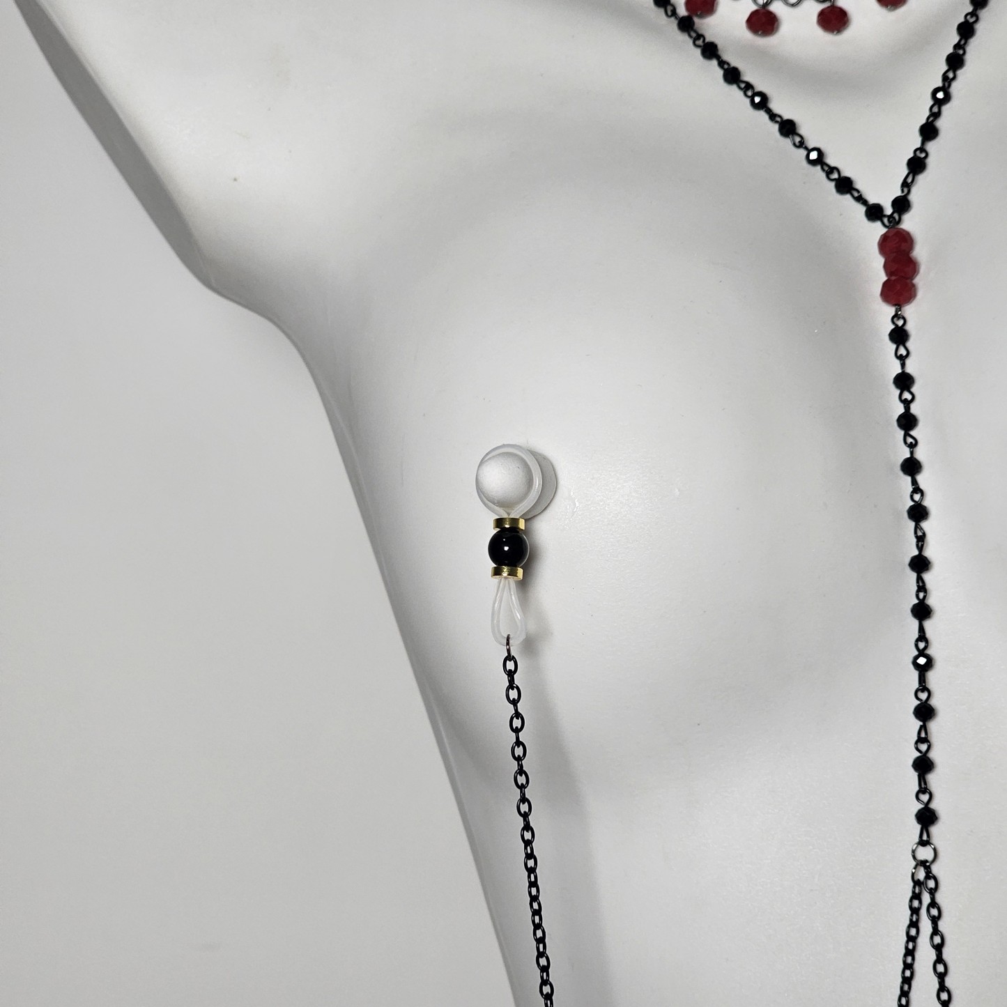 Black Chain Ruby Charm