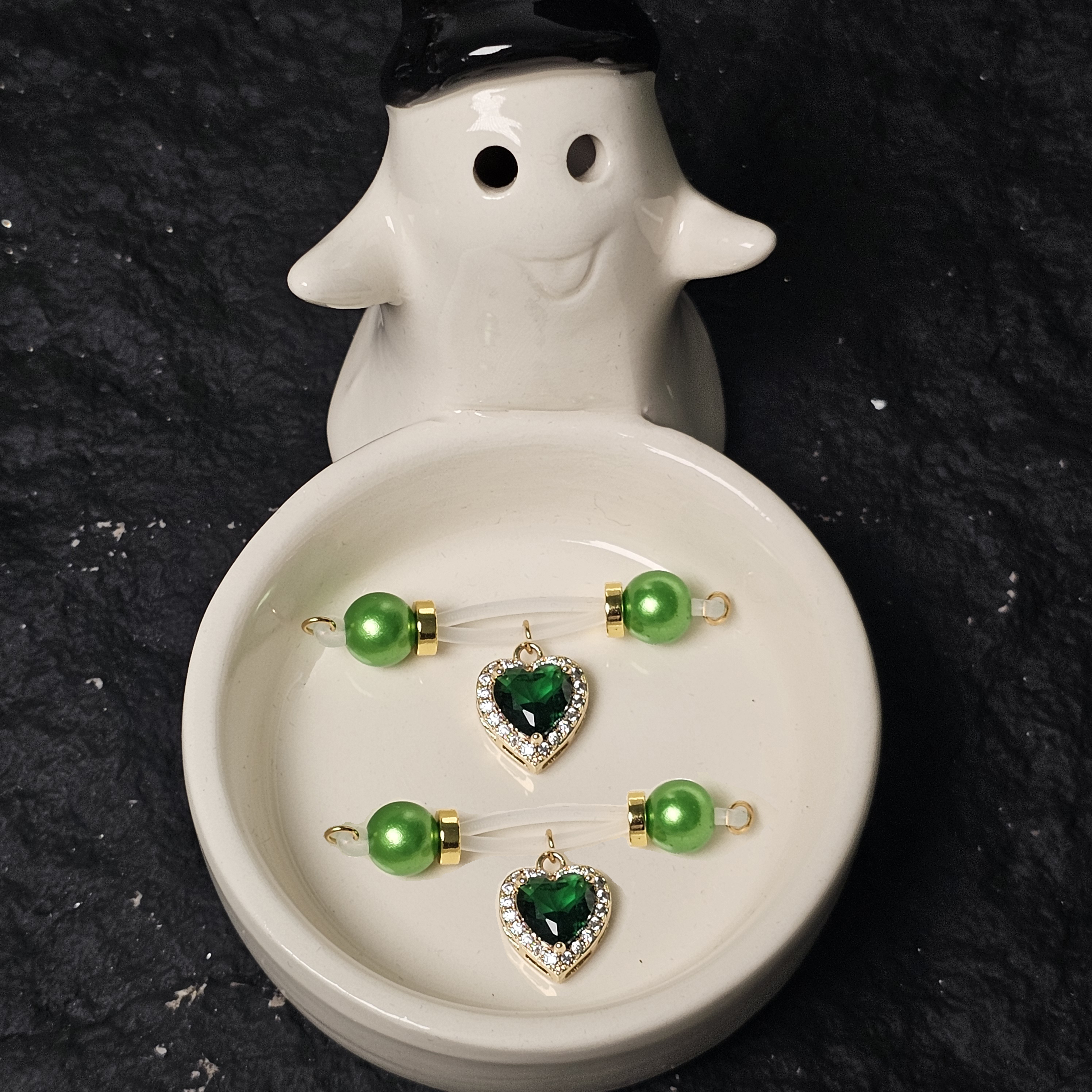 Green crystal + green gemstone