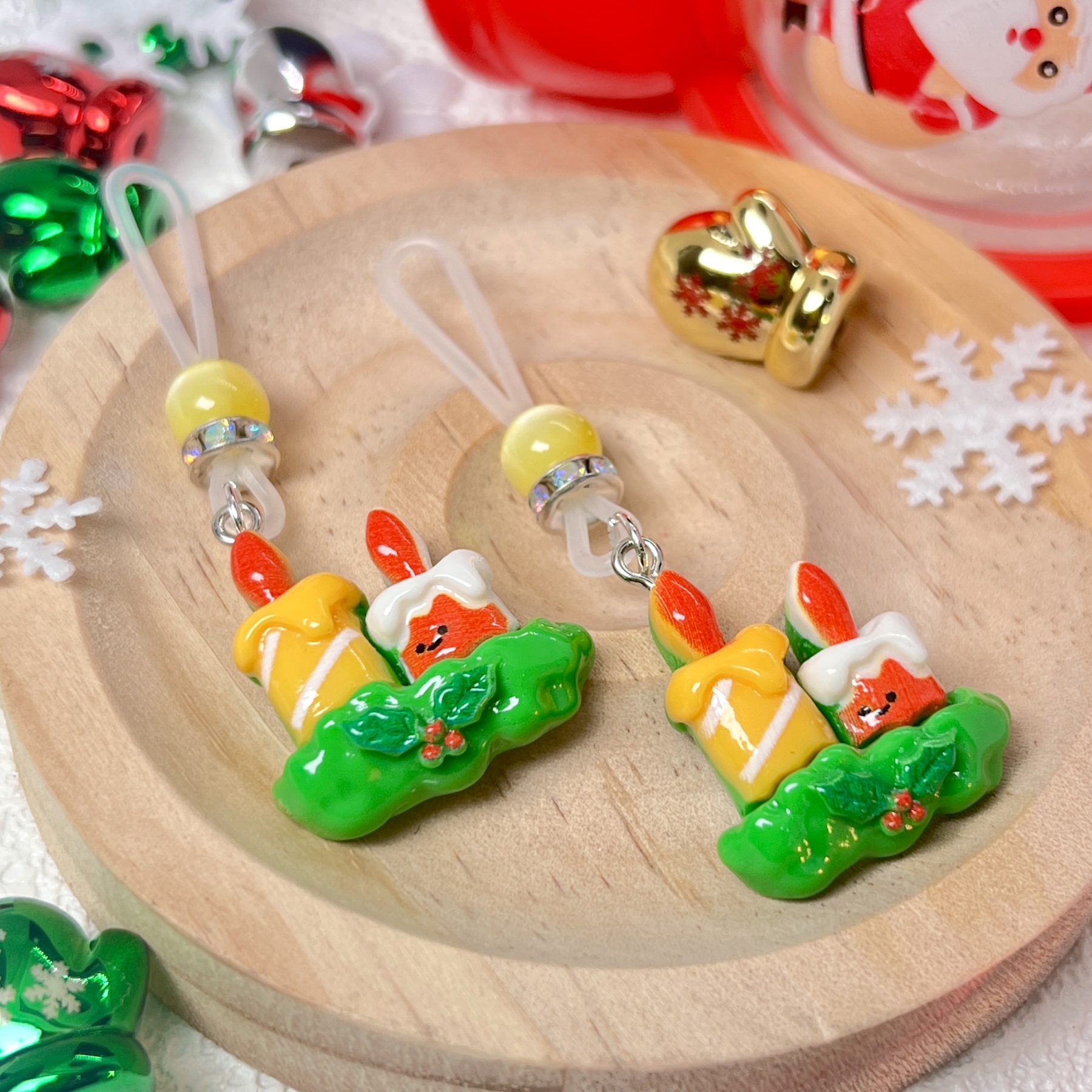 Christmas Candle Resin Nipple Clips