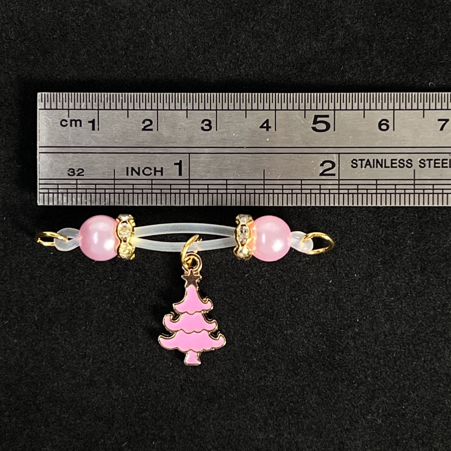Pink Xmas Tree Bead Clip