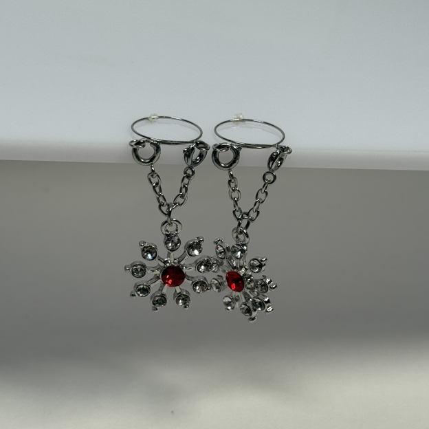 Adjustable Nipple Jewelry - Crystal Flower - 1