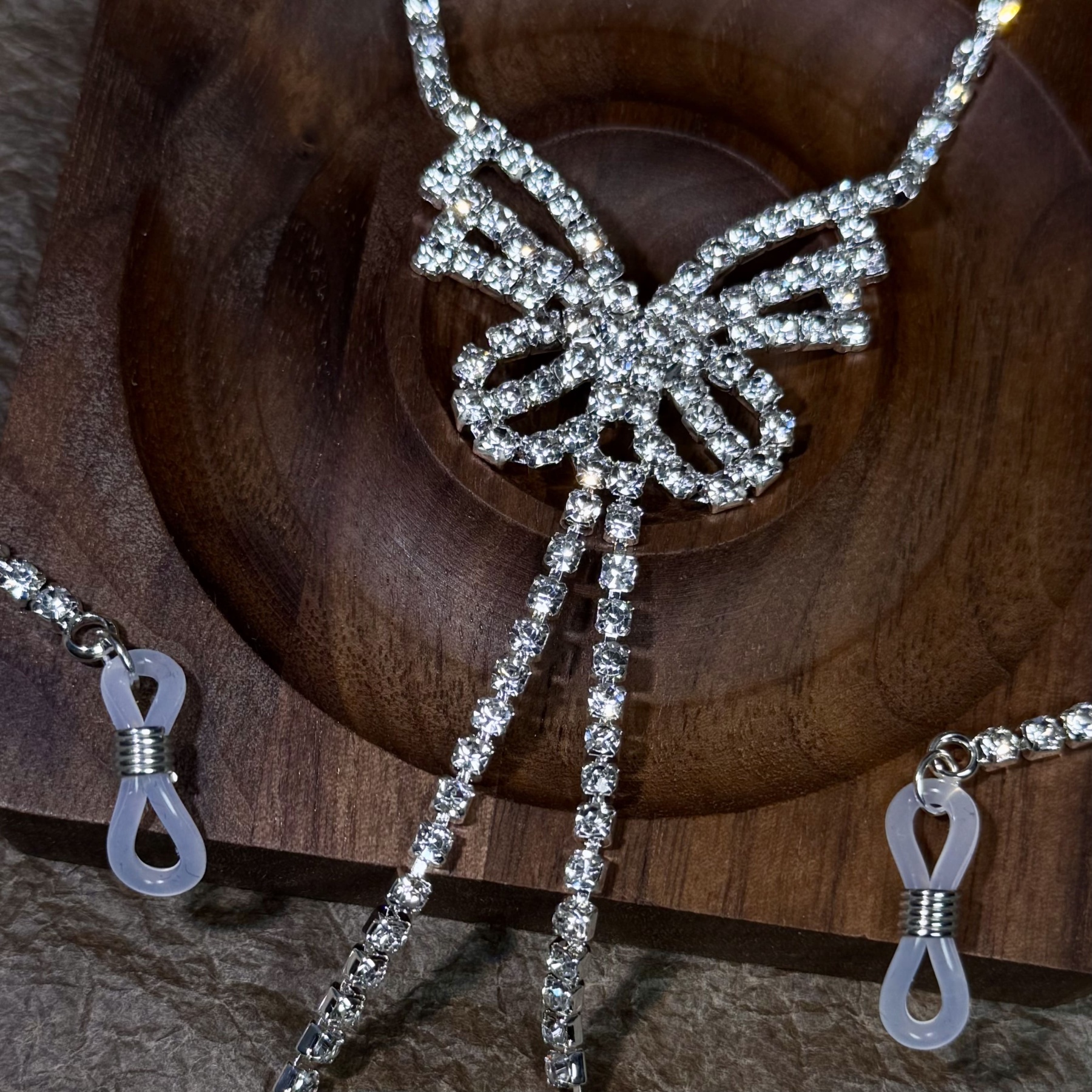 Crystal butterfly nipple chain