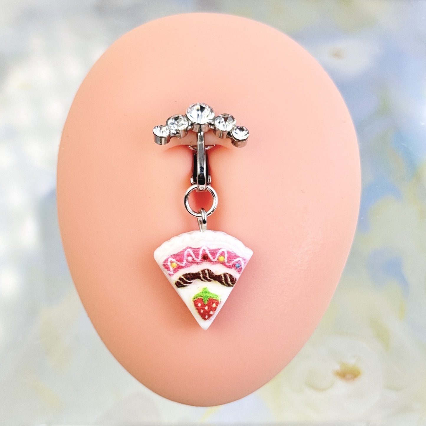 Non-piercing pizza charm navel clip