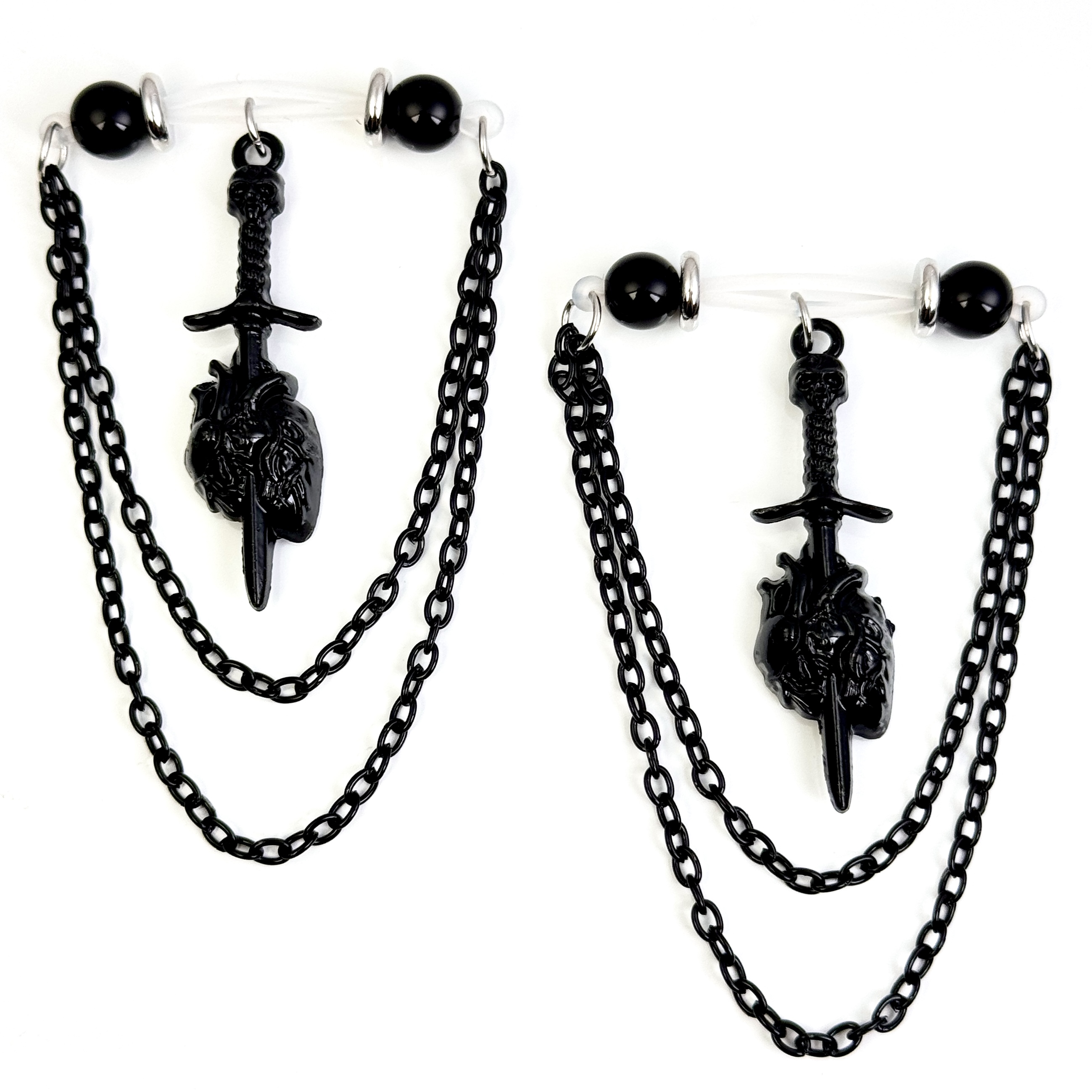 Dark Knight Skull Sword Nipple Ring