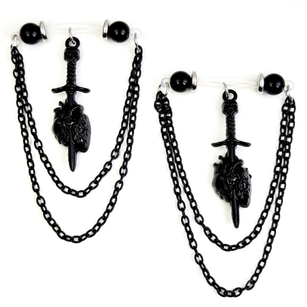 Dark Knight Skull Sword Nipple Ring
