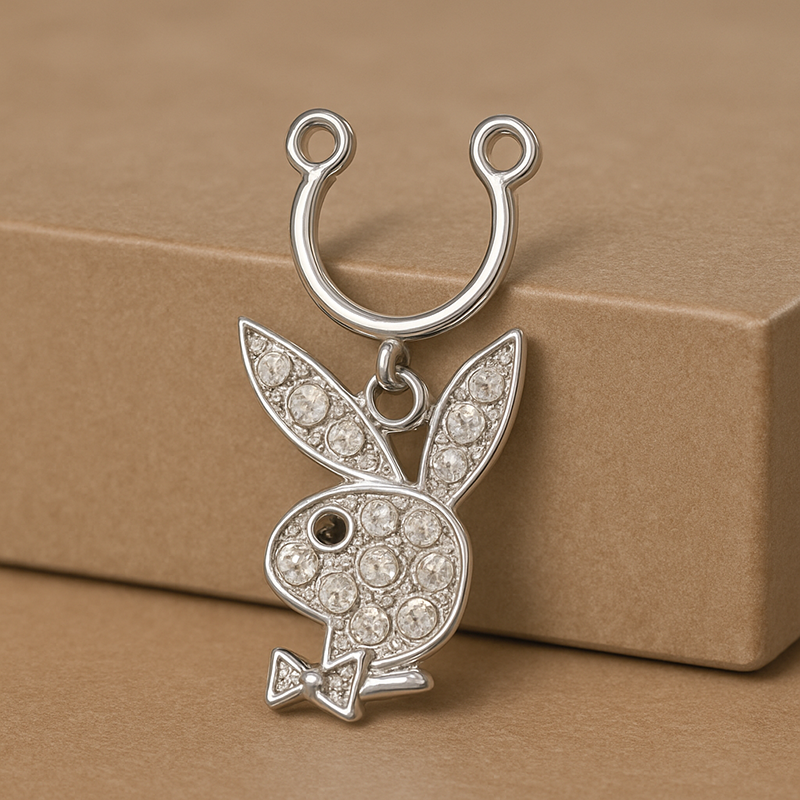 Personalized diamond rabbit head nipple clamp-Thyye