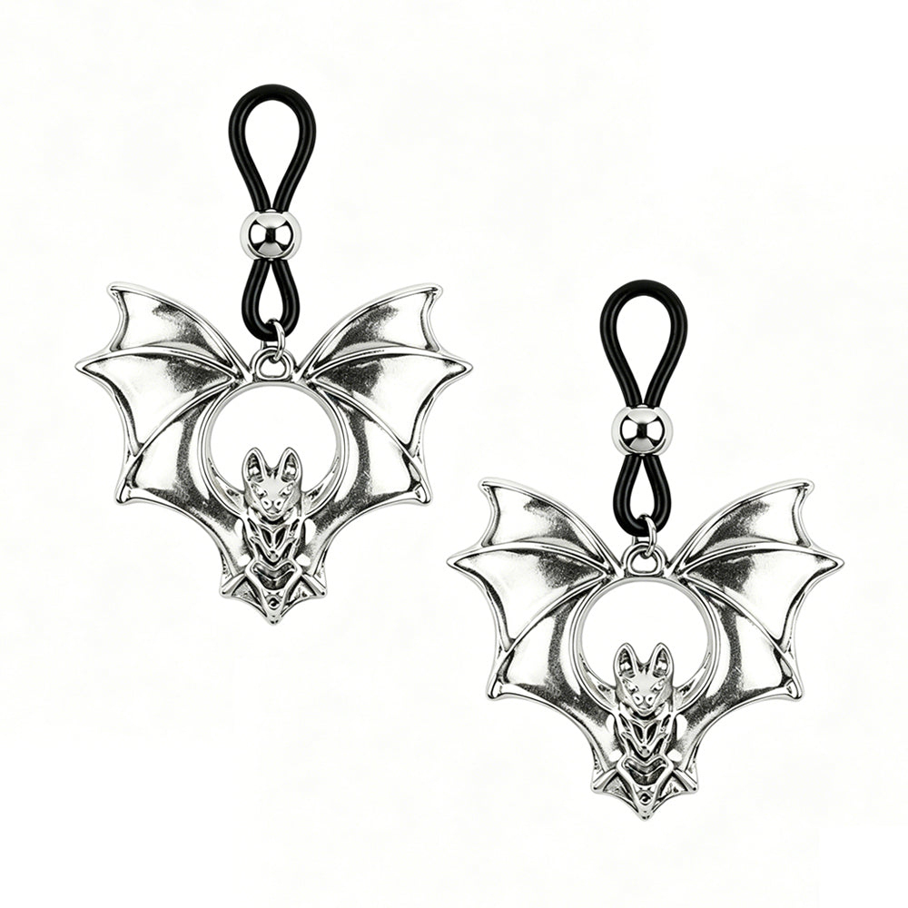 Gothic bat-wing non-piercing nipple covers