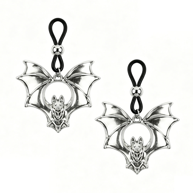 Gothic bat-wing non-piercing nipple covers