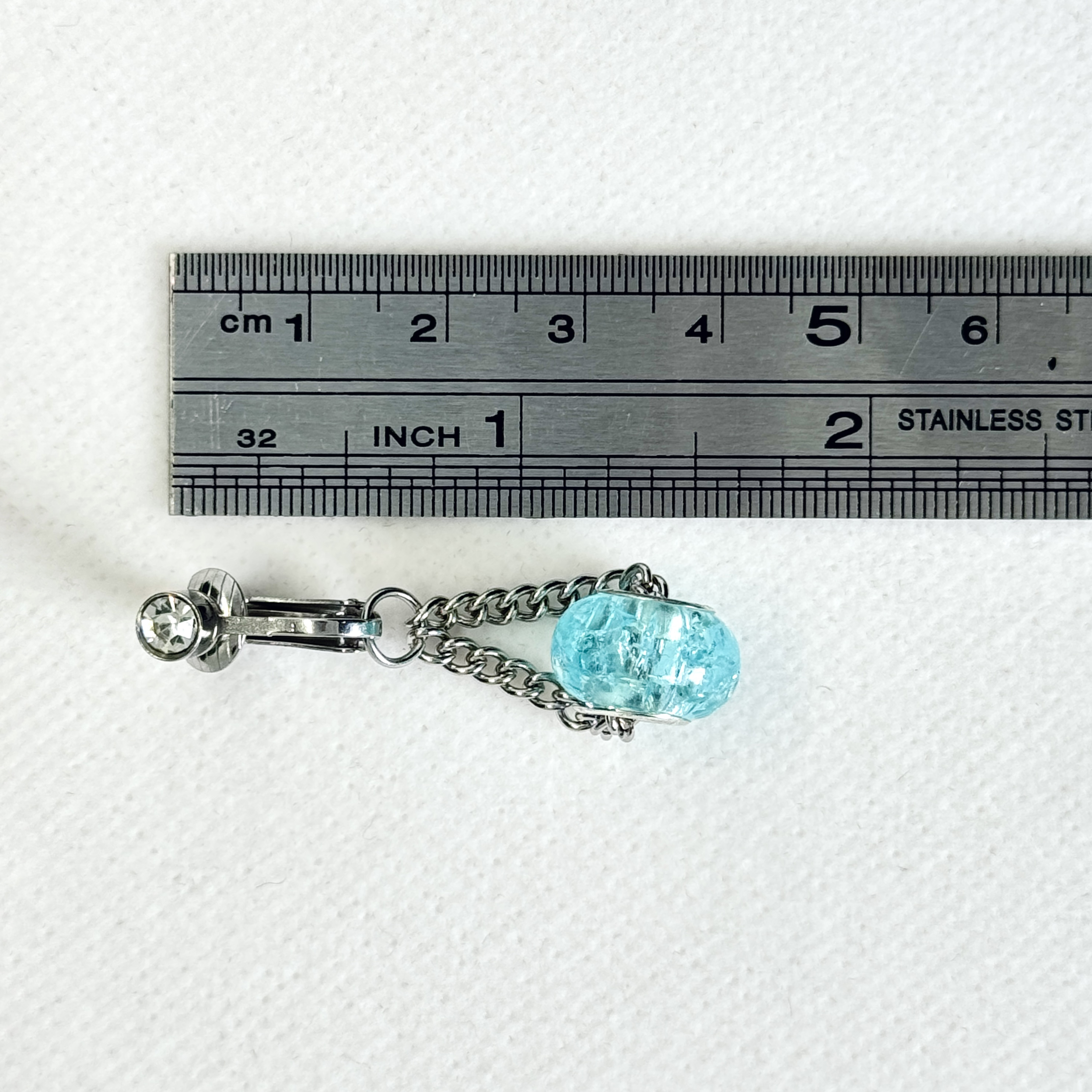 Aqua Crystal Navel Chain Piercing Jewelry