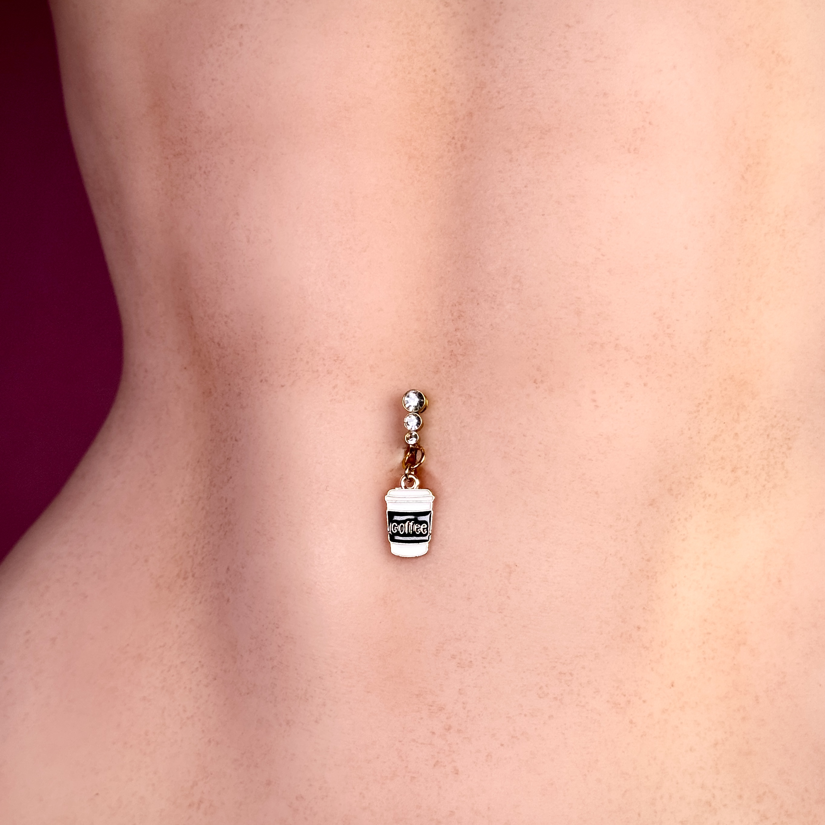 Coffee Cup Faux Belly Button Ring