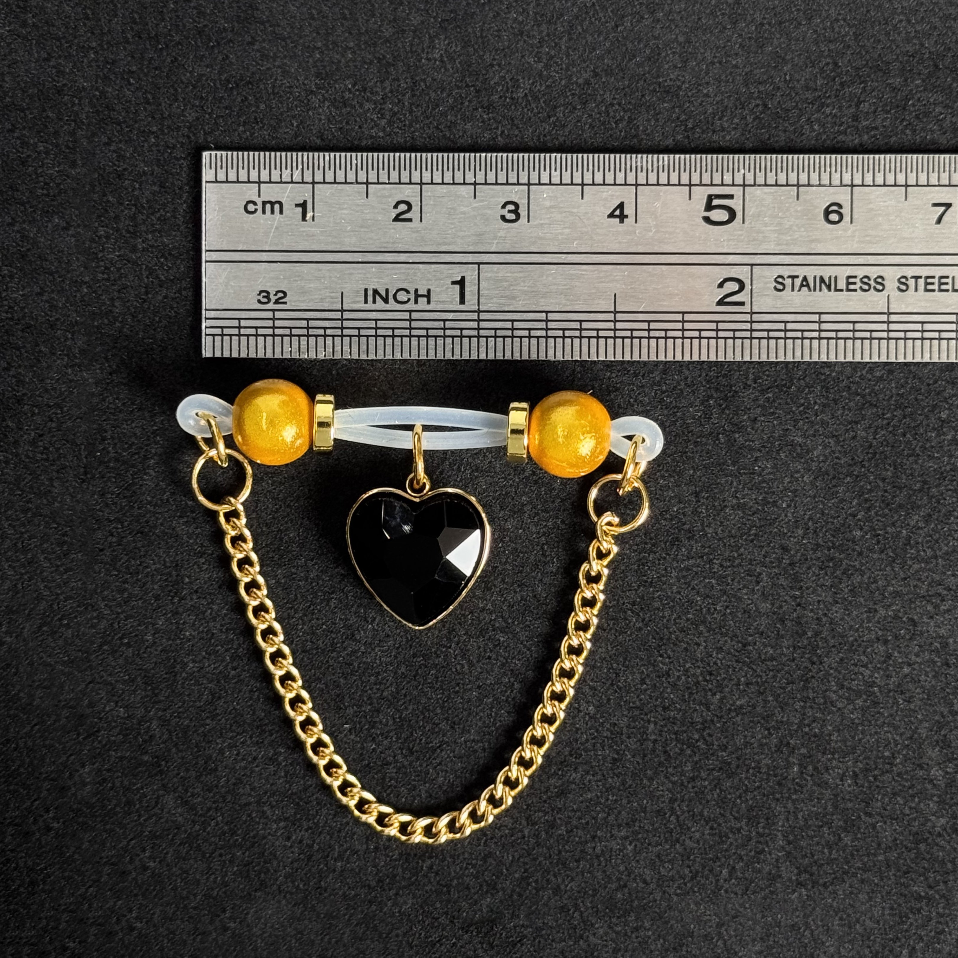 Black Heart Chain Nipple Clip