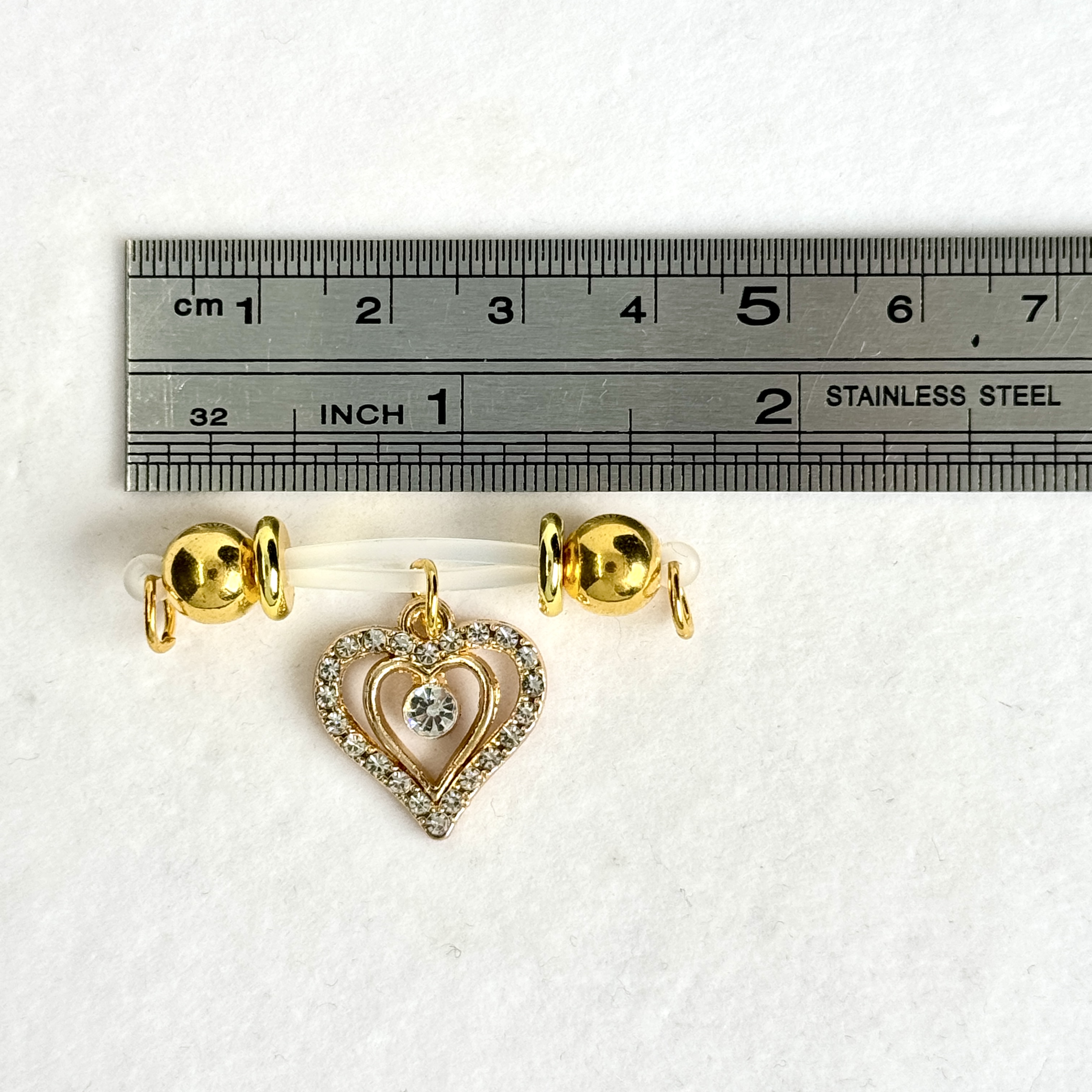 Golden Love Heart Charm Clip