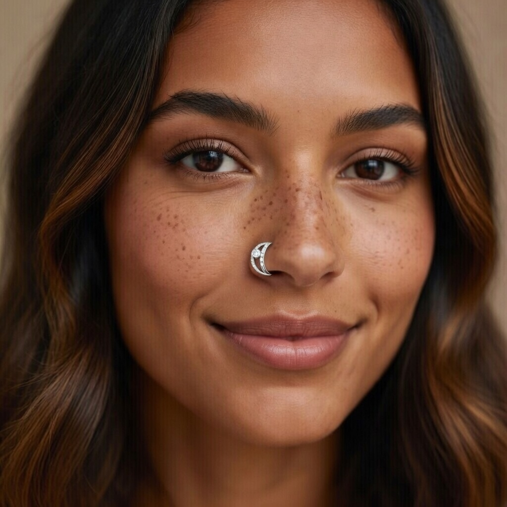 Diamond-encrusted nose ring