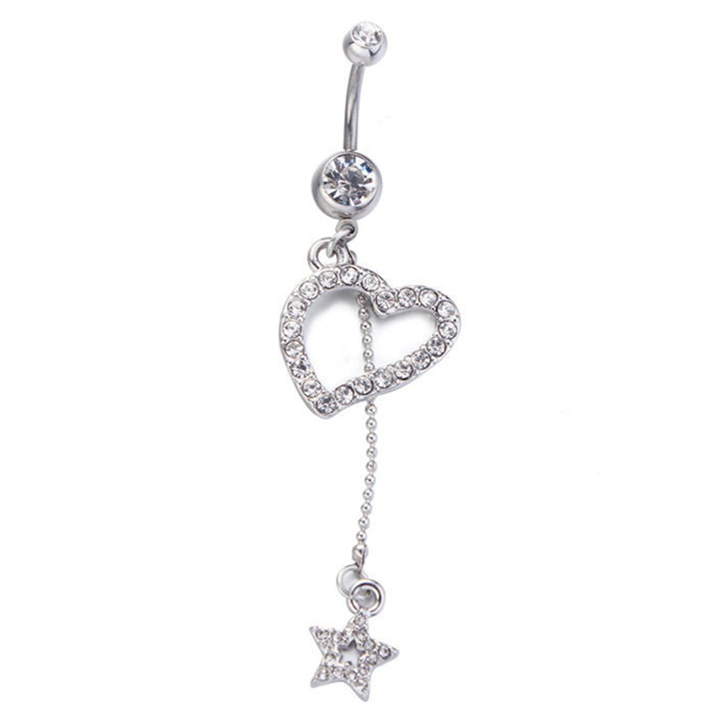 Five-pointed star heart-shaped false nipple ring-Thyye