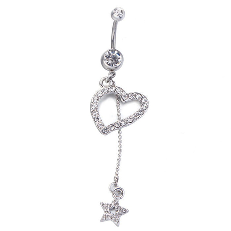 Five-pointed star heart-shaped false nipple ring-Thyye