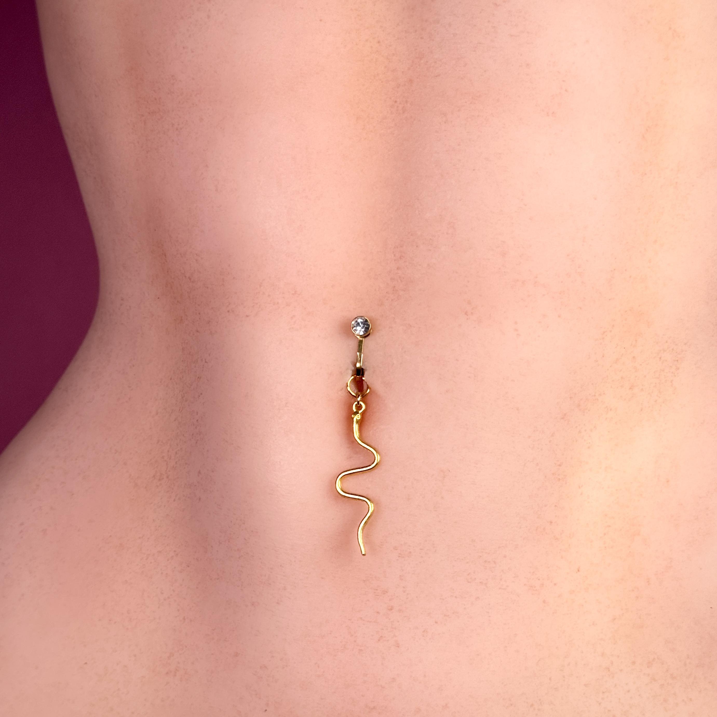 Snake Charm Faux Belly Button Ring
