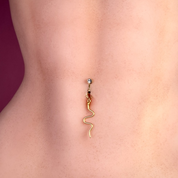 Snake Charm Faux Belly Button Ring