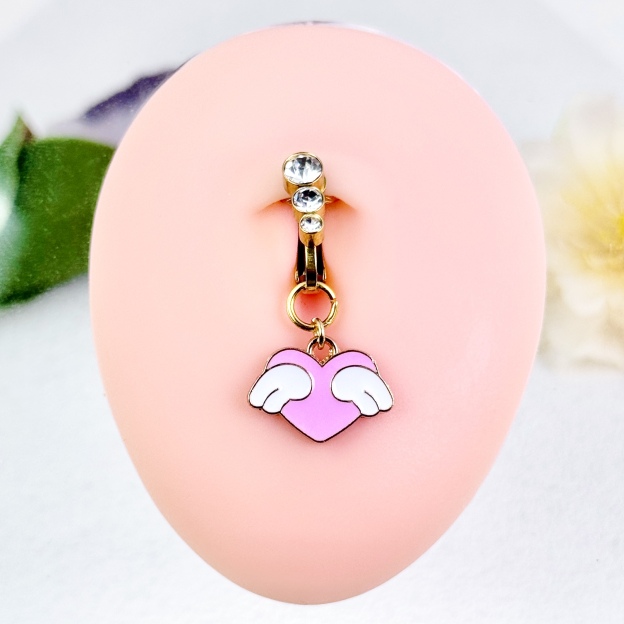 Angel Heart Faux Belly Button Ring
