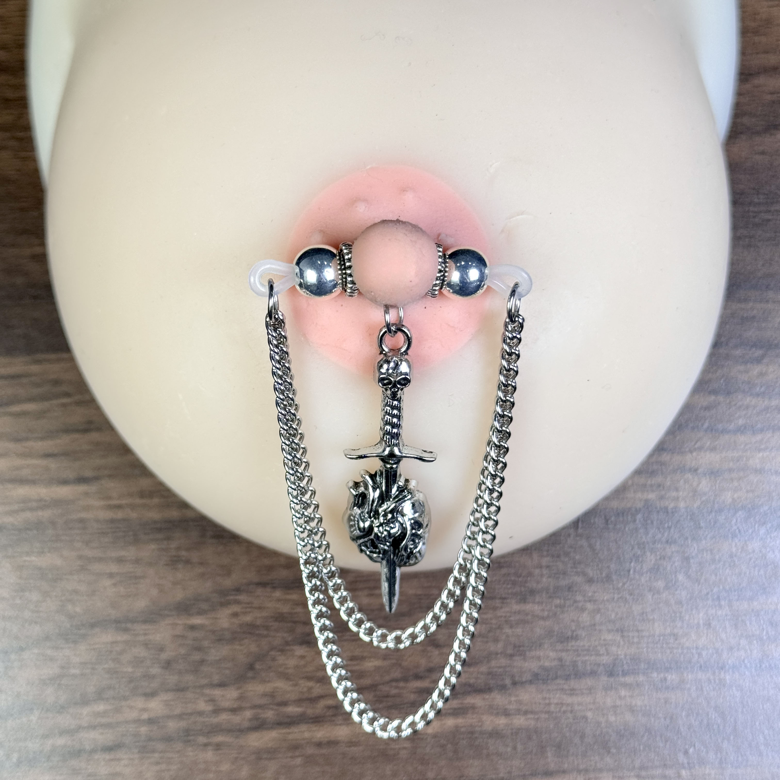 Dark Heart Sword Gothic Nipple Chain