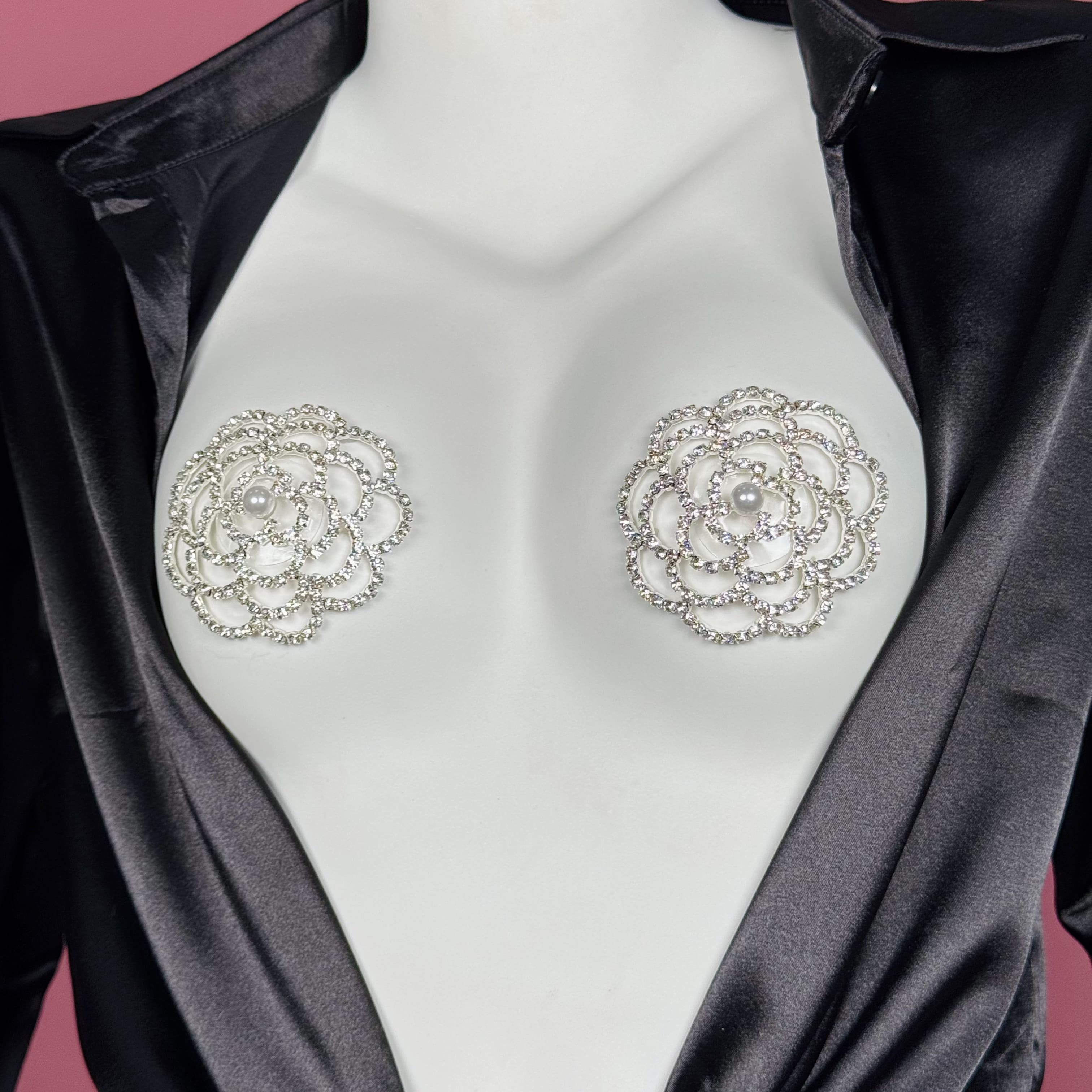 Women's Sexy Pearl Rhinestone Nipple Covers