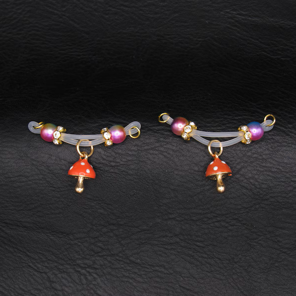  Mushroom Charms Nipple Piercings