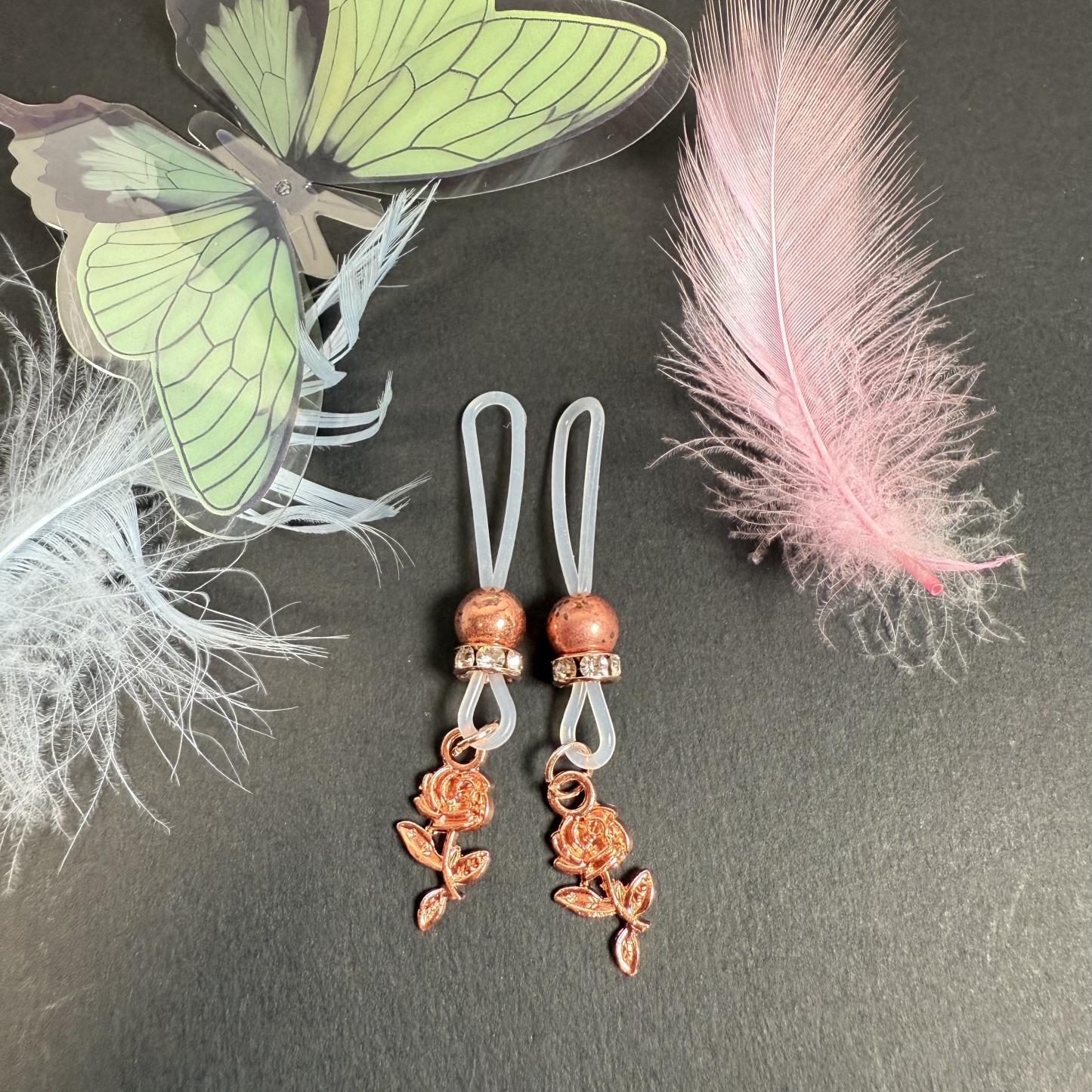 Sand Gold Rose Adjustable Nipple Clamps