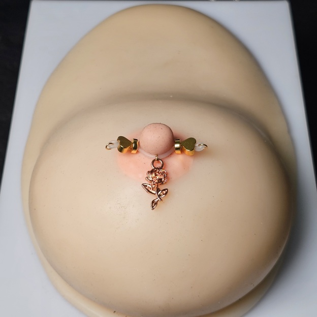 24K gold nipple rose
