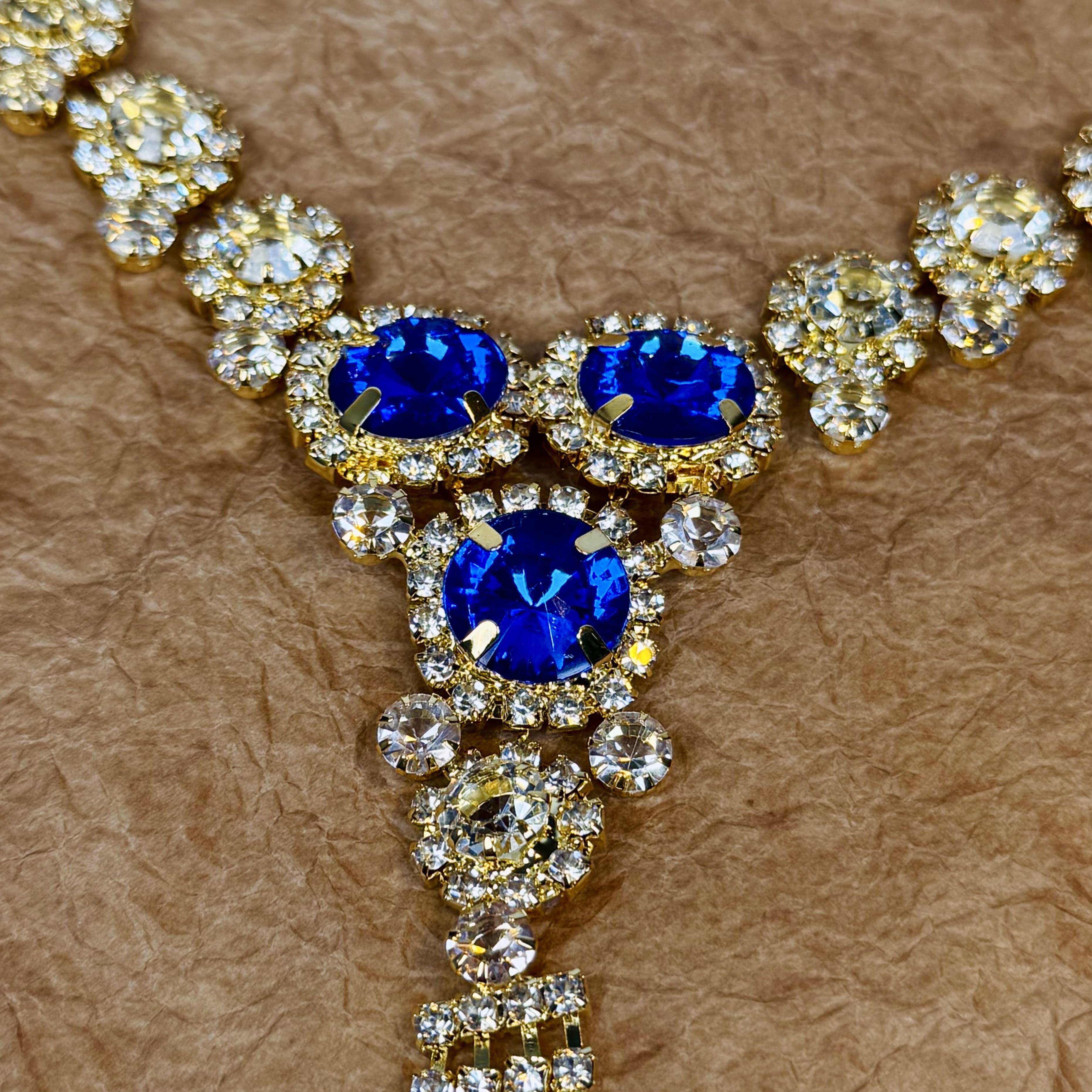 Gold-plated sapphire nipple chain