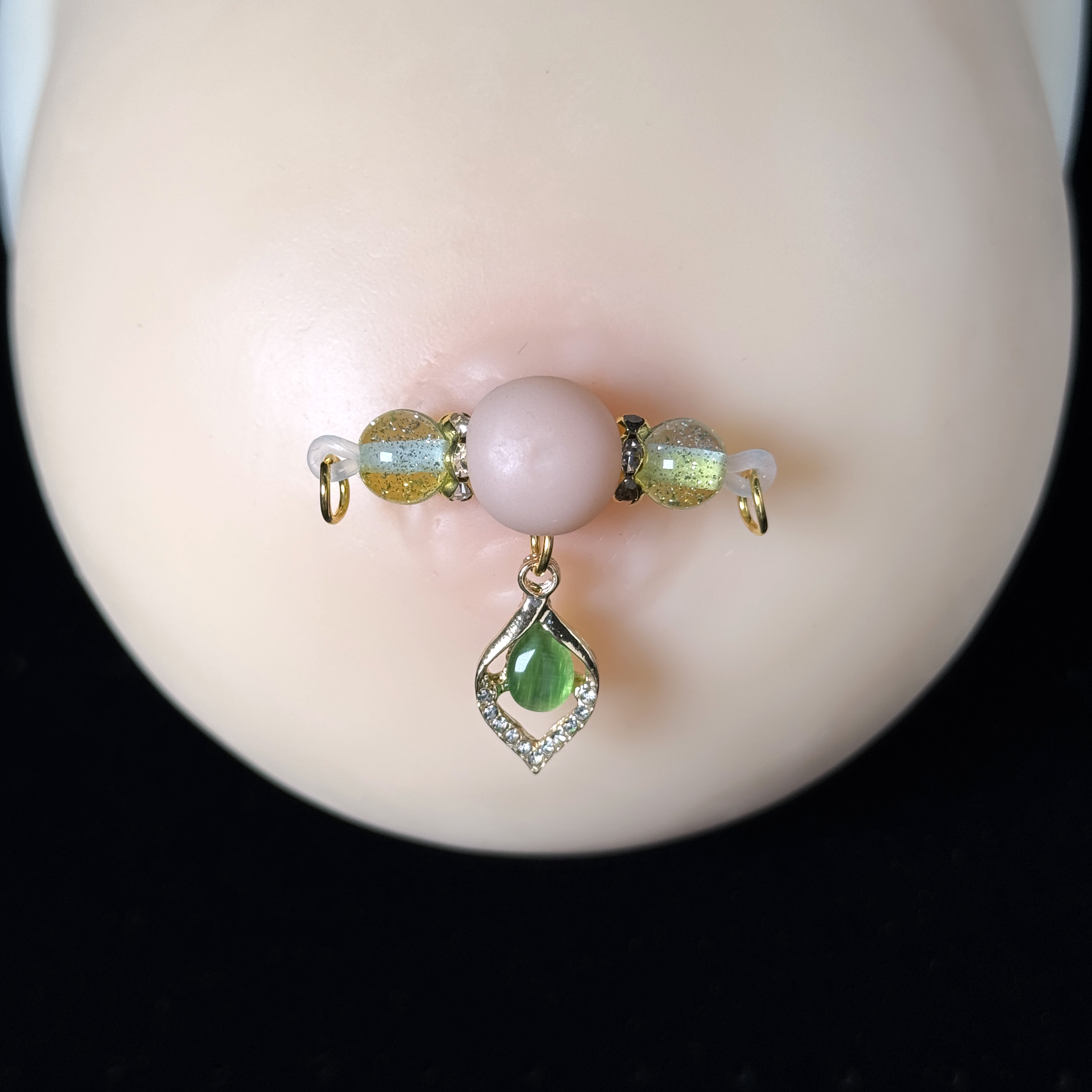 Emerald Temptation Nipple Rings