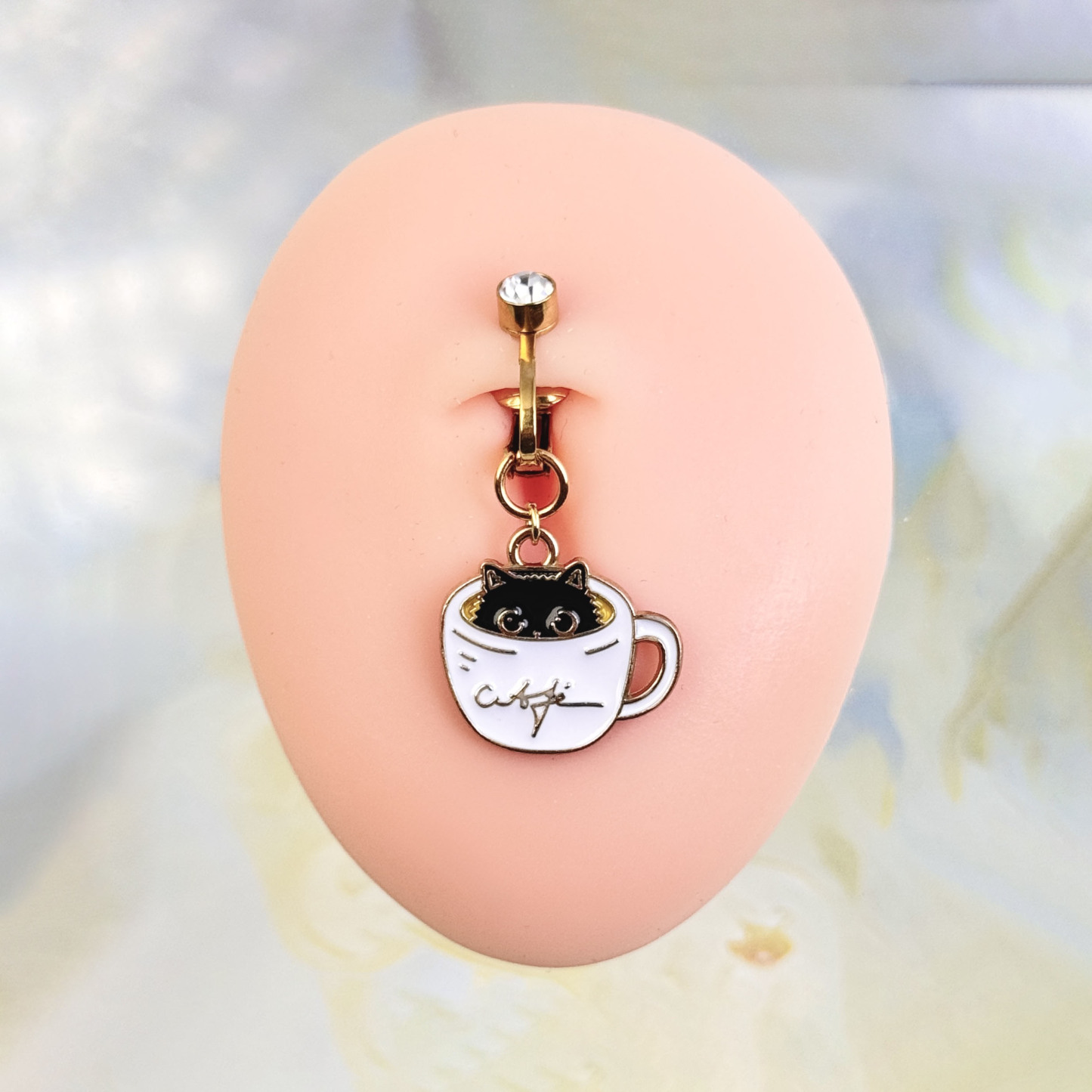 Latte Cat Non-Piercing Navel Clip