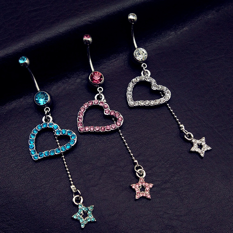 Five-pointed star heart-shaped false nipple ring-Thyye