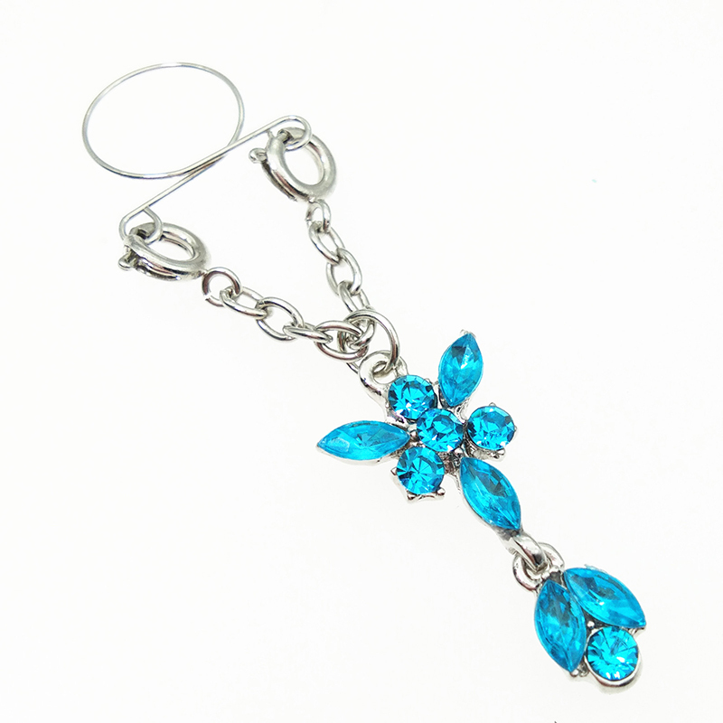 Butterfly flower fake nipple ring nipple jewelry-Thyye