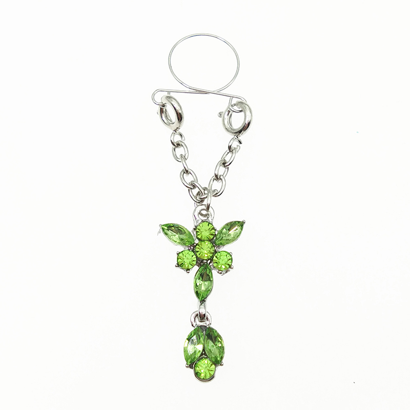 Butterfly flower fake nipple ring nipple jewelry-Thyye
