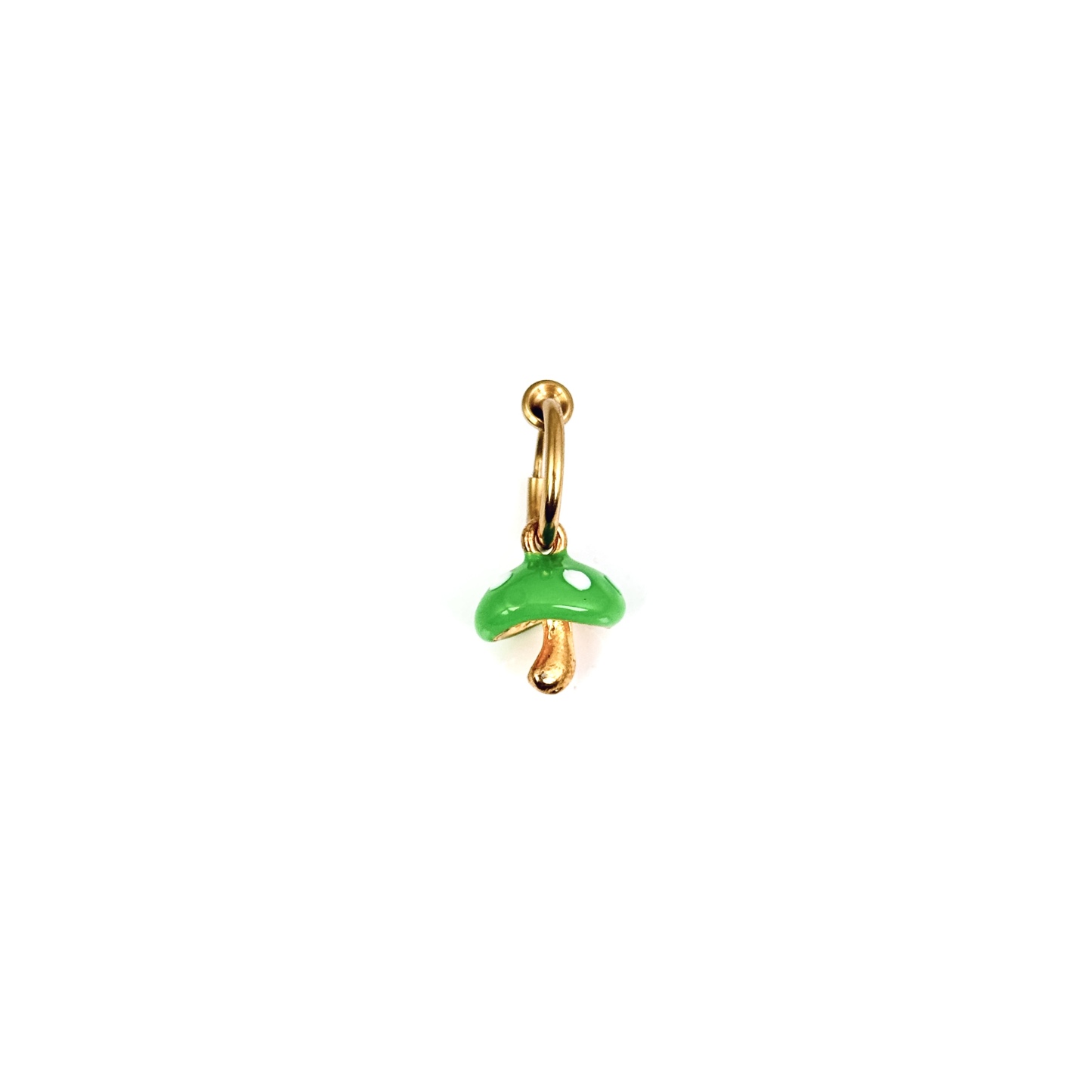 Green Mushroom Charm Faux Belly Ring