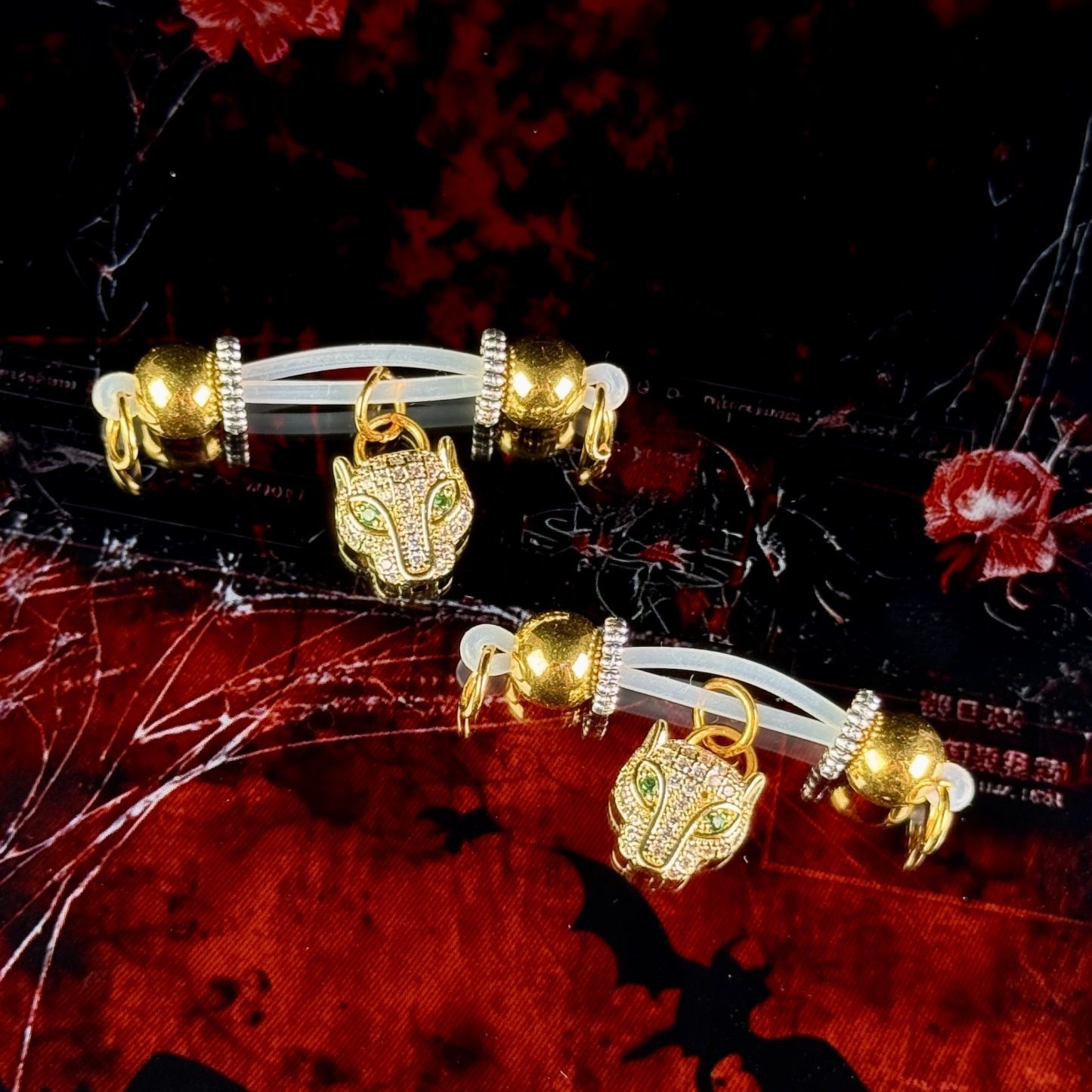 Midnight Gold Beast Nipple Jewelry