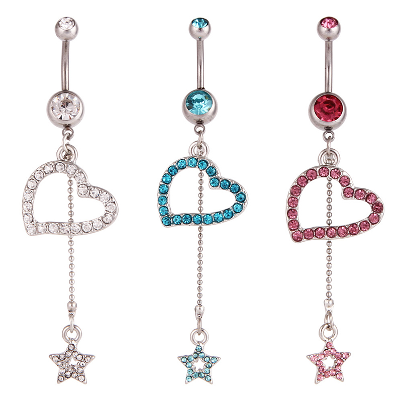 Five-pointed star heart-shaped false nipple ring-Thyye