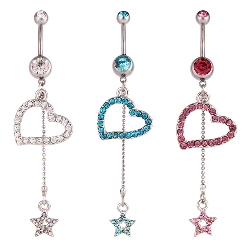 Five-pointed star heart-shaped false nipple ring-Thyye
