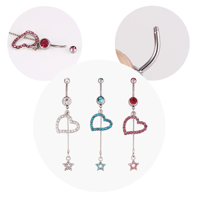 Five-pointed star heart-shaped false nipple ring-Thyye