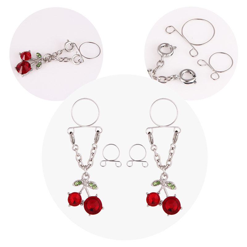 Cherry non-piercing nipple ring-Thyye