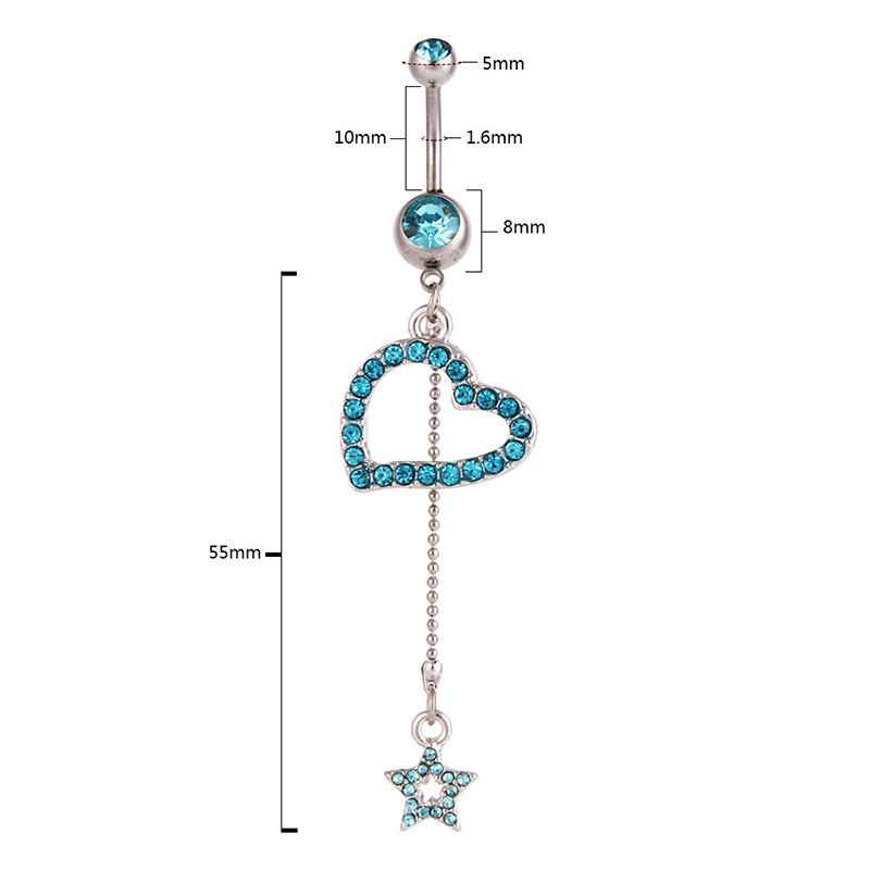 Five-pointed star heart-shaped false nipple ring-Thyye