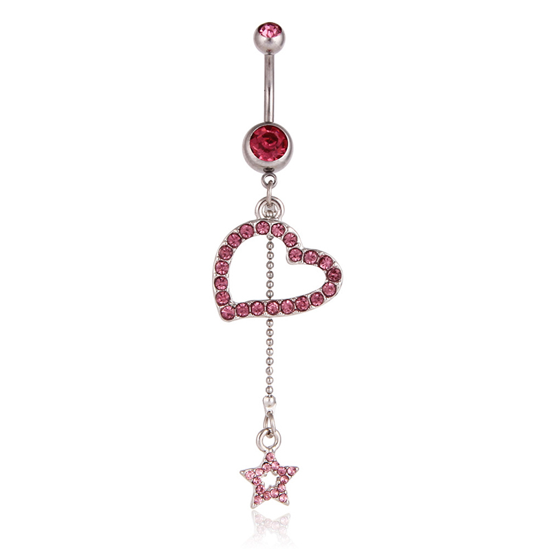Five-pointed star heart-shaped false nipple ring-Thyye